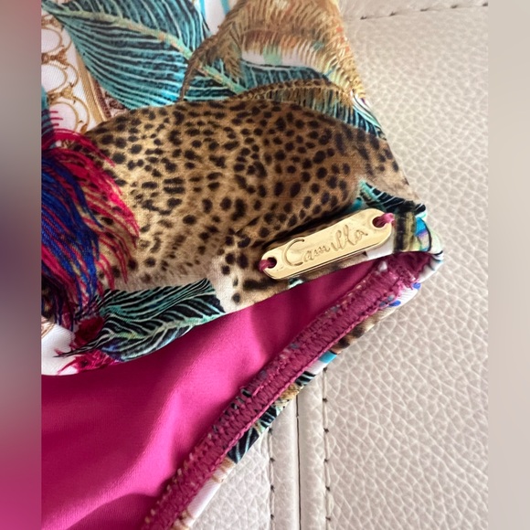 NWT $429 Camilla Mergorou Bandeau one Piece Ring Trim Size S Crystal Leopard - Picture 8 of 15